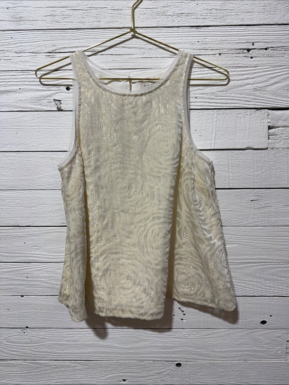 Women’s Ivory Beaded Sleeveless Tank Top